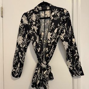 Floral silk scotch and soda tie blazer